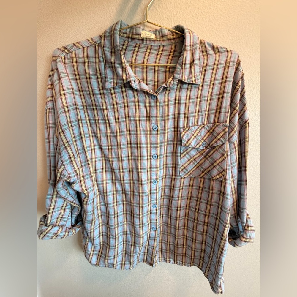 Brandy Melville Plaid Button-Up Shirt